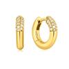 S925 Agulha de Prata Europeia e Americana Venda Quente Clássico Zircon Brincos Brincos Simples Popular Círculo Brincos de Metal para Mulheres
