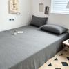Sábana de Algodón Lavado de Color Sólido Pieza Única Algodón Puro 100% Algodón Juego de Sábana Individual para Dormitorio de Estudiante Funda de Almohada Sábana Juego de Tres Piezas