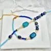 Collar de Perlas de Cristal Ojo de Gato Piedra Azul Nuevo Chinoiserie Dinastía Han Accesorios Cheongsam Lujo de Gama Alta de Nicho Accesible Para Mujeres