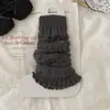 Polainas de Tricô Ruffle Outono Inverno Feminino Moda Outerwear Estilo Escola Japonesa Cor Sólida Versátil Meias para Panturrilha de Menina