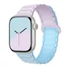 Adecuado para Correas de Apple Watch para Apple Watch Series 1-12/Ultra3/Se Segunda Generación Correa de Reloj de Silicona de Tres Eslabones de Color Contrastante