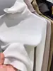 Popular Suéter de Gola Alta Outono e Inverno para Mulheres 2025 Novo Slim-Fit Malha Interna Suéter Macio de Gola Alta Preto