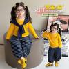 Traje de Otoño para Niñas 2025 Nuevo Estilo de Otoño Infantil Suéter de Moda Pantalones de Pierna Ancha Traje para Niñas Niña Bebé