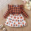 Vestido infantil xadrez de manga comprida para árvore de Natal transfronteiriço Halloween Moda de estilo japonês, europeu e americano atacado