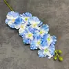 Flor Artificial de Haste Única com 9 Flores de Orquídea Borboleta para Decoração de Casamento, Hotel, Decoração de Casa, Arranjo de Flores, Enfeites de Flores Artificiais Atacado Transfronteiriço