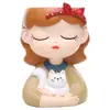 Presente Criativo Menina Fofa Resina Desktop Jardinagem Suculenta Vaso de Flores Pátio Varanda Decoração Vaso de Flores para Plantas Verdes