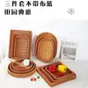 Cesta de Armazenamento Trançada em Rattan Sintético Cesta de Pão Trançada à Mão Bandeja para Frutas Sanduíches Frutas Secas Display de Frutas de Plástico