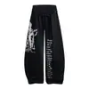 Pantalones Anchos con Estampado de Personaje Estilo Calle Oscura, Cimitarra, Pantalones Casuales Sueltos para Hombre, Diseño de Nicho, Con Cordón