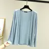 Cárdigan de aire acondicionado ajustado para mujer, chaqueta fina de algodón holgada, nuevo estilo de chal, abrigo de manga larga para protección solar de primavera/verano