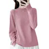 Outono/Inverno 2026 Novo Tricô de Gola Alta Manga Longa Feminino Cor Sólida Strass Hot Fix Miçangas Solto Camada Base Top