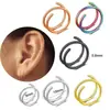 Conjunto de 4 Peças de Argolas Curvas Espirais para Nariz 8-10mm, Argolas para Orelha de 0,8mm de Espessura, Argolas para Nariz de Estilo Simples, Piercings para Hélice da Orelha, Joias para Piercing
