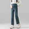 Jeans Acortados Elásticos de Maternidad de Alta Calidad 2026 Nuevo Primavera y Otoño Cordón Bolsillo Sin Soporte para la Barriga Pantalones Rectos Tipo Cigarrillo