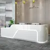 Escritorio de Recepción Pintado Escritorio de Recepción Escritorio Frontal de Empresa Mostrador de Salón de Belleza Blanco Escritorio de Cajero Simple Moderno Curvado Barra