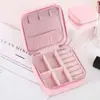 Caja de joyería mini con cremallera en stock, caja portátil para guardar anillos de viaje, caja de regalo para joyería, caja de embalaje para accesorios de collar