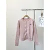 Cardigan de Punto con Mangas Largas, Textura Retorcida Bordada con Lazo Dulce, Estilo Coreano Nuevo, Suéter Rosa para Mujer, Invierno 2024