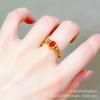 Anillo de oro Sha para mujer que no se desvanece durante mucho tiempo, pequeño anillo de apertura de oro de imitación dulce para mujer, accesorios chapados en oro de cobre, nuevo al por mayor