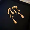 Pendientes Minimalistas de Aguja Plateada con Forma Irregular de Gota de Agua, Pendientes Exagerados de Personalidad Transfronterizos Europeos y Americanos, Pendientes de Nicho de Gama Alta para Mujer