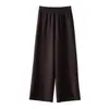 Novas calças casuais da Bohang: Calças casuais femininas leves, luxuosas, de perna reta, modelagem solta, quentes, com forro de fleece e cintura elástica