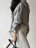 Camisa de Algodão Puro Solta de Manga Longa Beishan Tongshu para Mulheres, Outono Estilo Coreano Versátil Casaco Casual 3196
