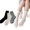 Calcetines de Malla Hueca de Tubo Medio de Nuevo Estilo de Verano para Mujer, Calcetines Holgados Transpirables y Ligeros Estilo Ins, Calcetines para Mujer Estilo Ballet al por Mayor