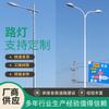 Luz de Calle LED Exterior Impermeable Luz de Calle de Doble Brazo Poste Integrado para Obras Públicas