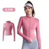 Chamarra de Yoga para Mujer Manga Larga Cuello Alto Secado Rápido para Correr Top Deportivo Ropa de Pilates Yoga Corte Ajustado Ropa de Fitness Transpirable
