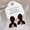 Pendientes Rojos Retro, Pendientes de Lazo, Flocado de Nicho, Simples, de Alta Gama, Modernos, Lindos y Versátiles Pendientes para Mujer
