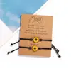 Directo de fábrica Nuevo pulsera tejida de tarjeta de papel moda girasol tejido ajustable traje de pulsera de tarjeta de papel para parejas