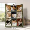 Manta retro de gato lindo más vendida en Amazon transfronterizo con estampado digital de imágenes de mascotas, cubierta de felpa