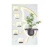 Pintura Decorativa Iluminada Moderna em Formato de Borboleta para Hall de Entrada, Arte de Parede com Arranjo de Flores Hidropônicas Tridimensional, Ambiente para Corredor de Entrada