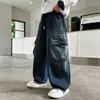 Jeans de Mezclilla de Trabajo de Otoño para Niños 2026 Nuevo Estilo Genial Estilo Urbano para Niños Medianos y Grandes Pantalones Largos de Pierna Recta de Primavera y Otoño Modernos