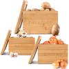 Caixa de Armazenamento de Batata e Cebola para Comércio Exterior Caixa de Armazenamento de Bambu Estilo Simples Caixa de Armazenamento Doméstica para Cozinha com Tampa para Frutas e Legumes