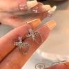 Nuevo Estilo Sentido de Alta Gama Celebridad de Internet Mismo Estilo Aretes de Lazo 2024 Nuevo Estilo Trendy Aguja de Plata Súper Flash Exquisitos Dulces Elegantes Mujeres