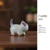 Enfeites Criativos de Gato, Enfeites de Animal de Chá Cerâmico Fofo, Brinquedos de Chá, Decorações Divertidas e Curativas para Casa, Mesa de Trabalho, Entrada