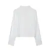 Camisa de Manga Longa com Fivela Nova Estilo Chinês Transfronteiriça Gola Alta Algodão Linho Solta Modeladora Cardigan Top Estilo Nacional Atacado