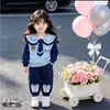Nova Primavera e Outono Estilo Coreano Doce Estampa de Policial Coelho Moda Estilo College Roupa Versátil para Meninas