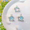 Moca Colorido con Colgante de Estrella de Cinco Puntas Colgante DIY Hecho a Mano Pulsera de Cuentas Pendientes Collar Accesorios de Joyería