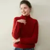 Suéter de Cachemira para Mujer, Cuello Alto con Media Cremallera, Corte Holgado, Nuevo Tejido de Lana Otoño e Invierno, Top Grueso de Capa Base