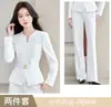 Venta al por mayor transfronteriza de ropa profesional ajustada, de alta gama, para otoño e invierno: Conjunto de chaqueta blazer de manga larga y pantalones anchos para mujer