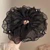 Goma para el pelo de cuadros estampada estilo Ins con alta elasticidad, Scrunchie para mujer con una belleza de cuento de hadas, Accesorio para el pelo de elegancia perezosa estilo francés