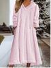 Transfronterizo 2026 Nuevo Otoño e Invierno Europeo y Americano Amazon Holgado Casual Forro Polar con Capucha Vestido de Manga Larga Ropa de Casa