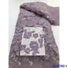Tecido de Renda com Lantejoulas Florais 3D Plissado Europeu e Americano Vestido Renda com Lantejoulas para Noiva
