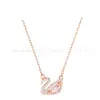 Shijia 1:1 Versão Alta Colar de Cisne Feminino Simples e Versátil Clássico Cristal Corrente Inteligente para Clavícula Fabricante Atacado