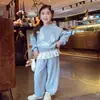 Estilo Coreano Lindo Dibujo Animado Gatito Falso Dos Piezas Sudadera con Encaje para Niñas 2026 Primavera/Otoño Nuevo Conjunto Conjunto de Dos Piezas Moderno