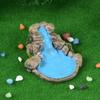 Mesa de arena del Reino del Cangrejo, micropaisaje, pila de madera, piscina, césped, pozo de agua retro, flujo de agua de montaña, puente de madera, escalón, barco