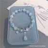 Pulseira Pedra Olho de Gato Branco Marca Fu Feminina Design Nicho Ins Gás Imortal Mori Pulseira de Cristal Pedra da Lua Cinza Pequeno Presente