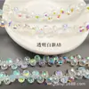 Cuentas Sueltas de Cristal Electrochapado Cuentas Aurora AB con Agujero Horizontal Accesorios para Pulseras DIY Cuentas de Vidrio Más Vendidas Cristal Fino Cuentas de Fresa