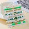 Pulsera de Rugby Nueva Transfronteriza Traje Multicapa Apilada Carta de Amor Arcilla Polimérica Amistad Pulsera Elástica