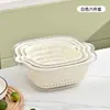 Bacia de Lavagem de Vegetais de Camada Dupla com Cesto Drenante, Novo Modelo de Cozinha para Lavar Vegetais e Frutas, Ferramenta de Filtragem de Água, Bandeja de Frutas