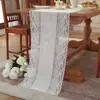 Camino de mesa romántico de encaje blanco de lujo ligero estilo francés para decoración de bodas, disponible para dropshipping